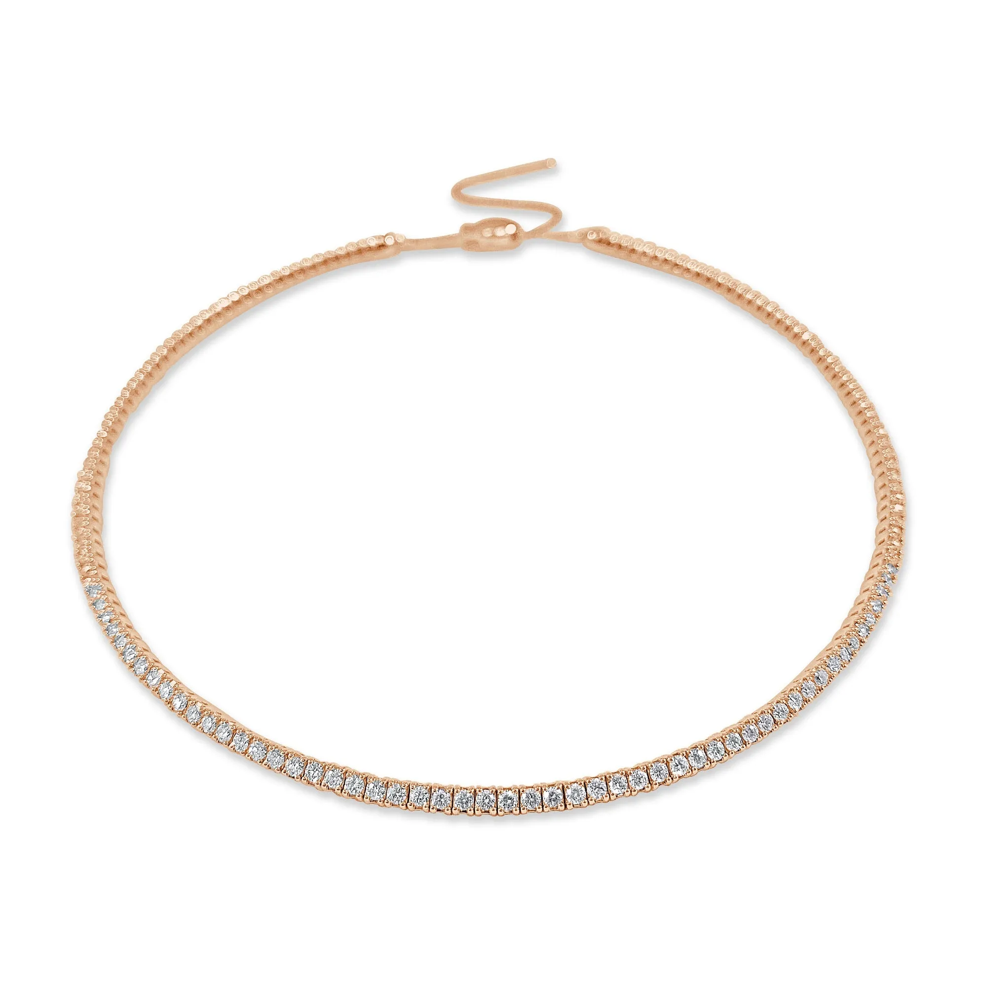 14k Gold & Diamond Flexible Choker Necklace - 3.33ct