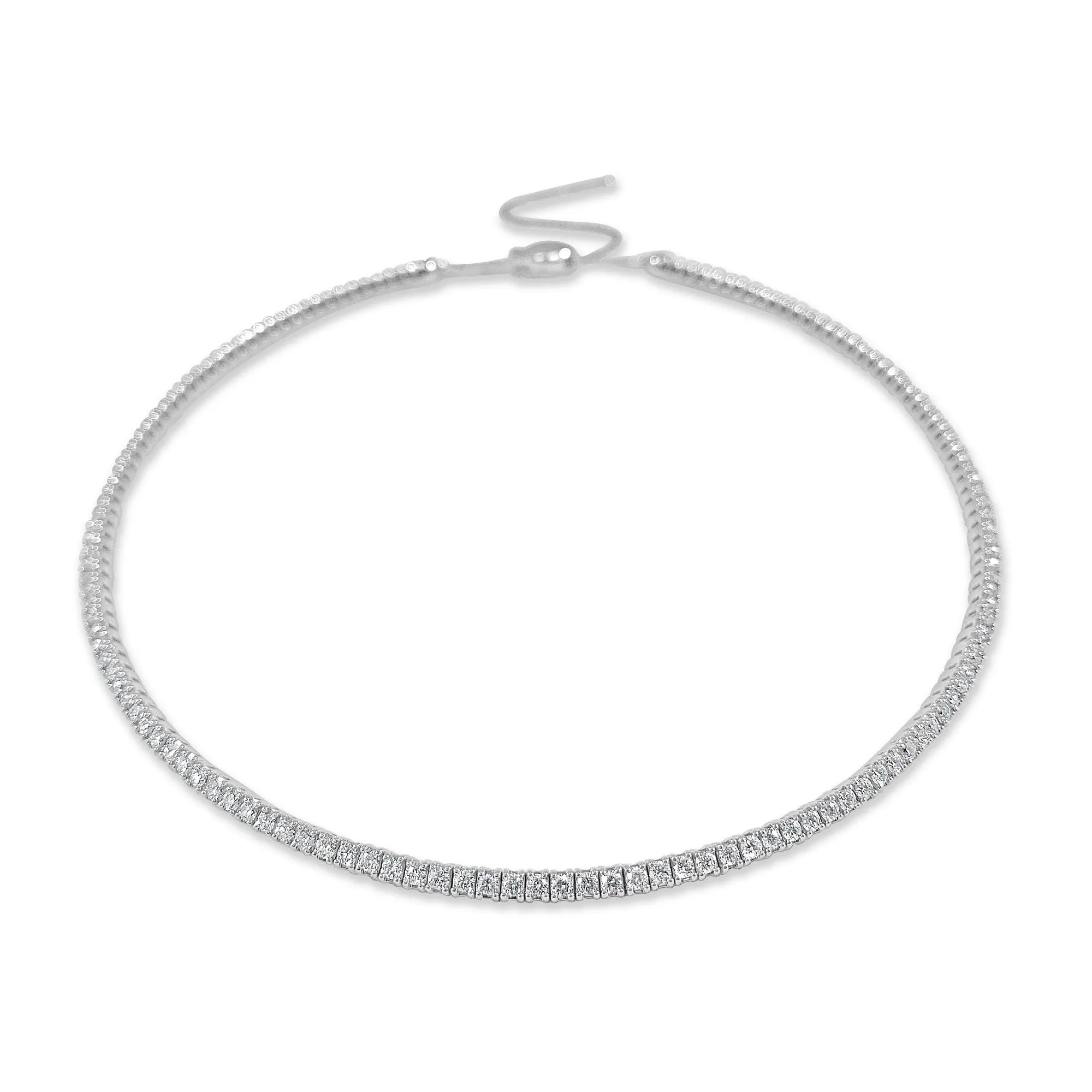 14k Gold & Diamond Flexible Choker Necklace - 3.33ct