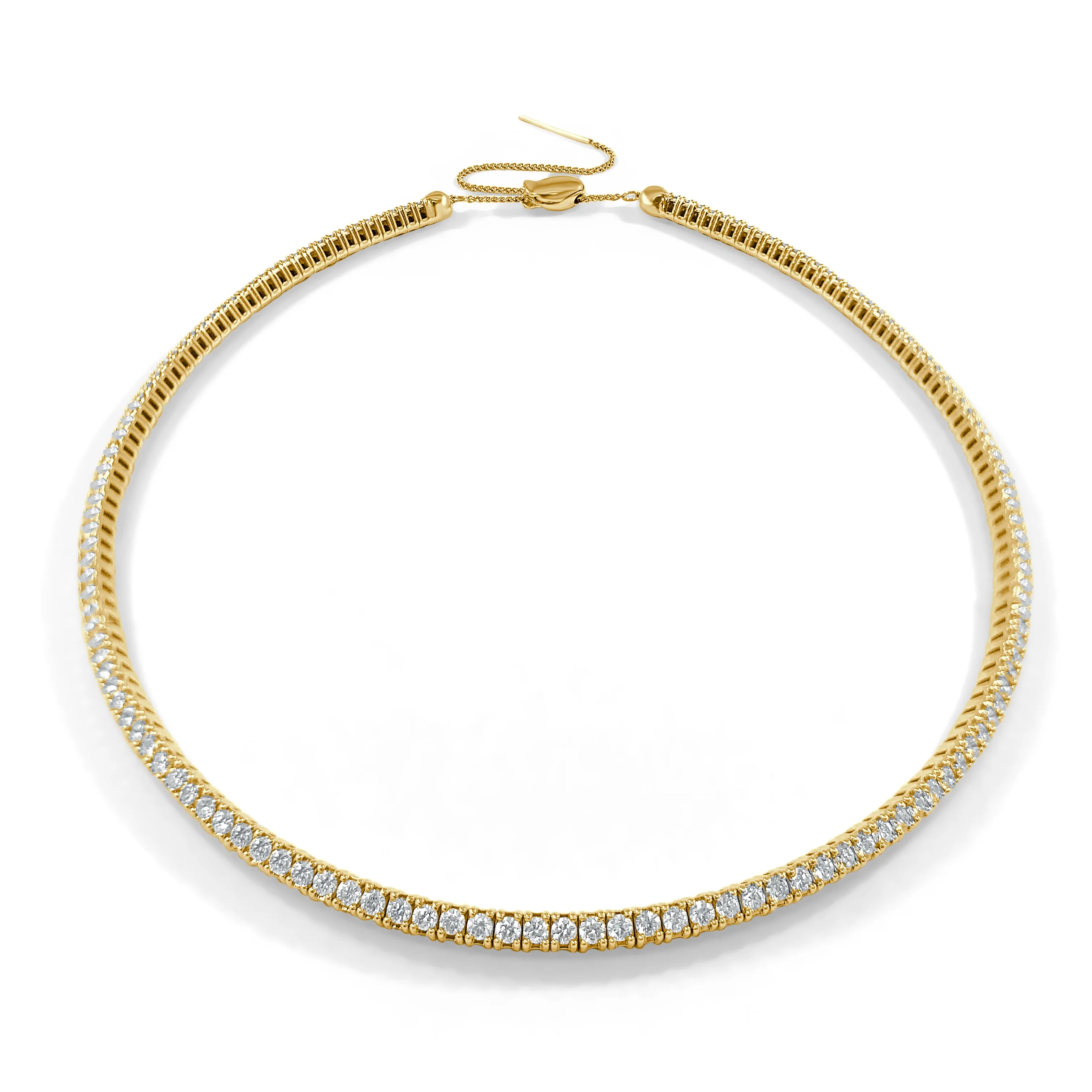 14k Gold & Diamond Flexible Choker Necklace - 5.28ct