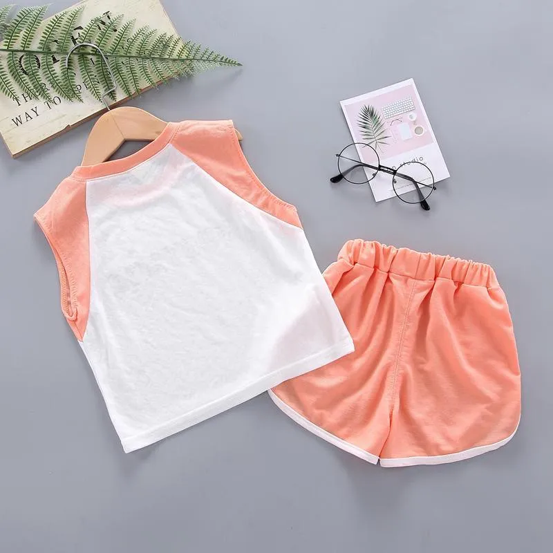 2-piece Letter Pattern T-shirt & Shorts for Toddler Girl