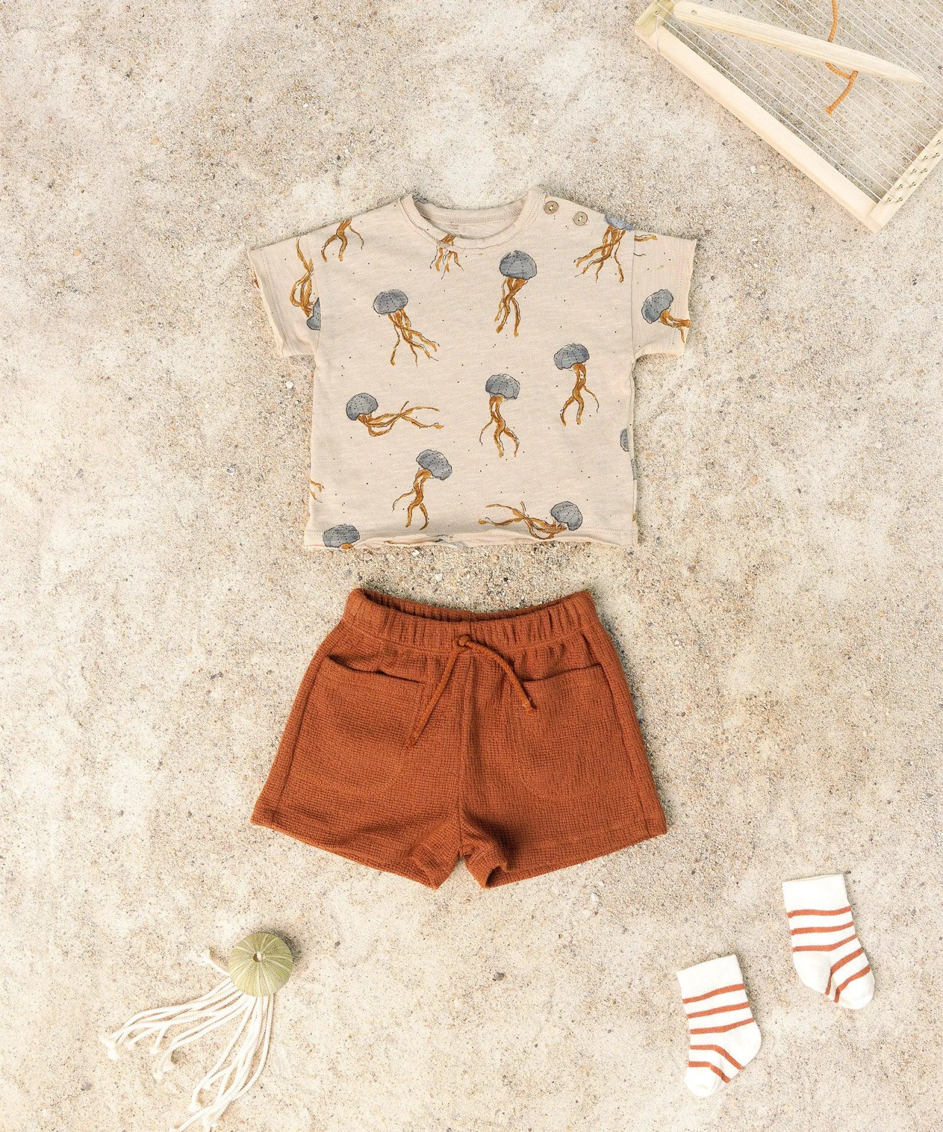 Baby Boy Bottoms | Shorts: Ribbed- Copper | Play Up