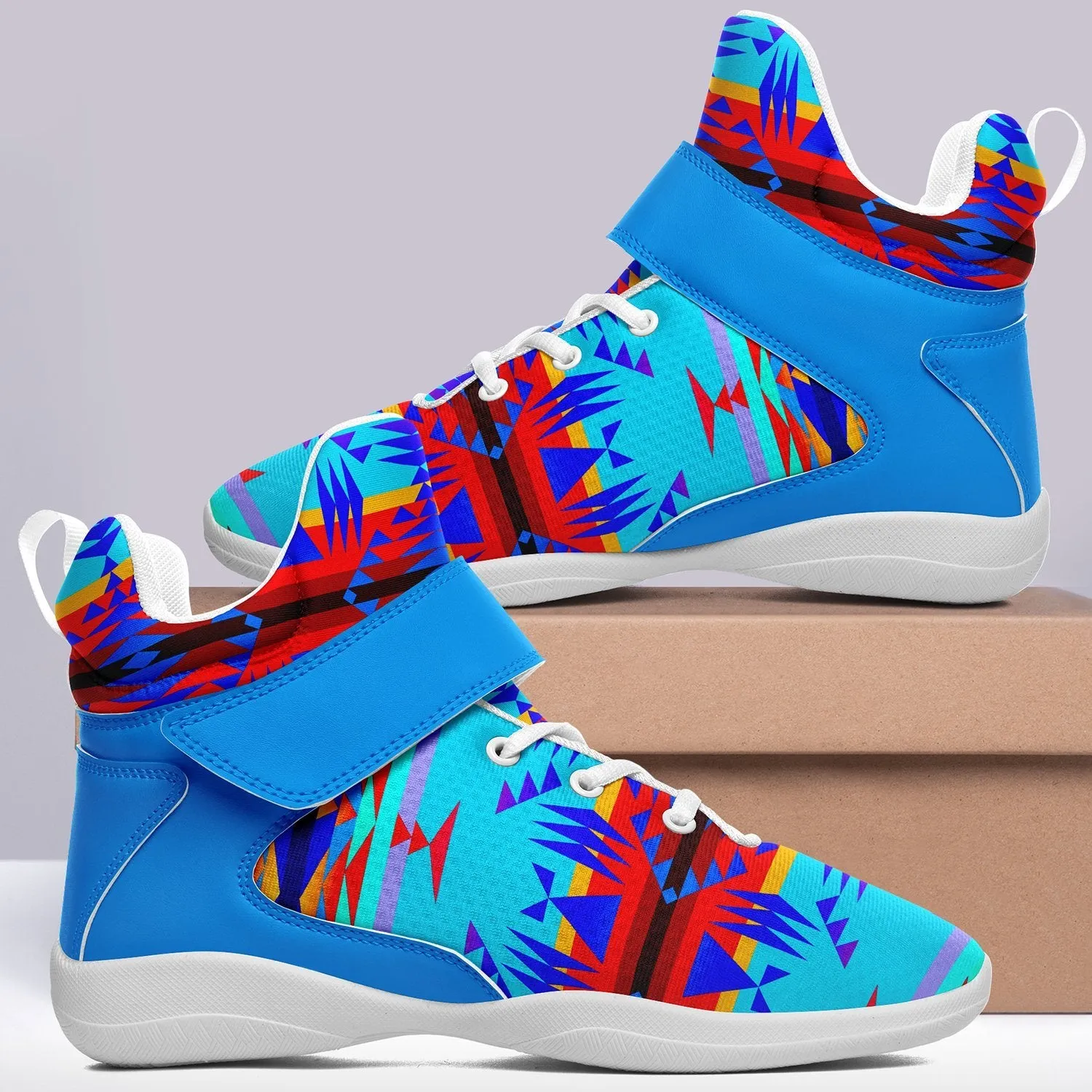 Between the Mountains Blue Ipottaa Basketball / Sport High Top Shoes