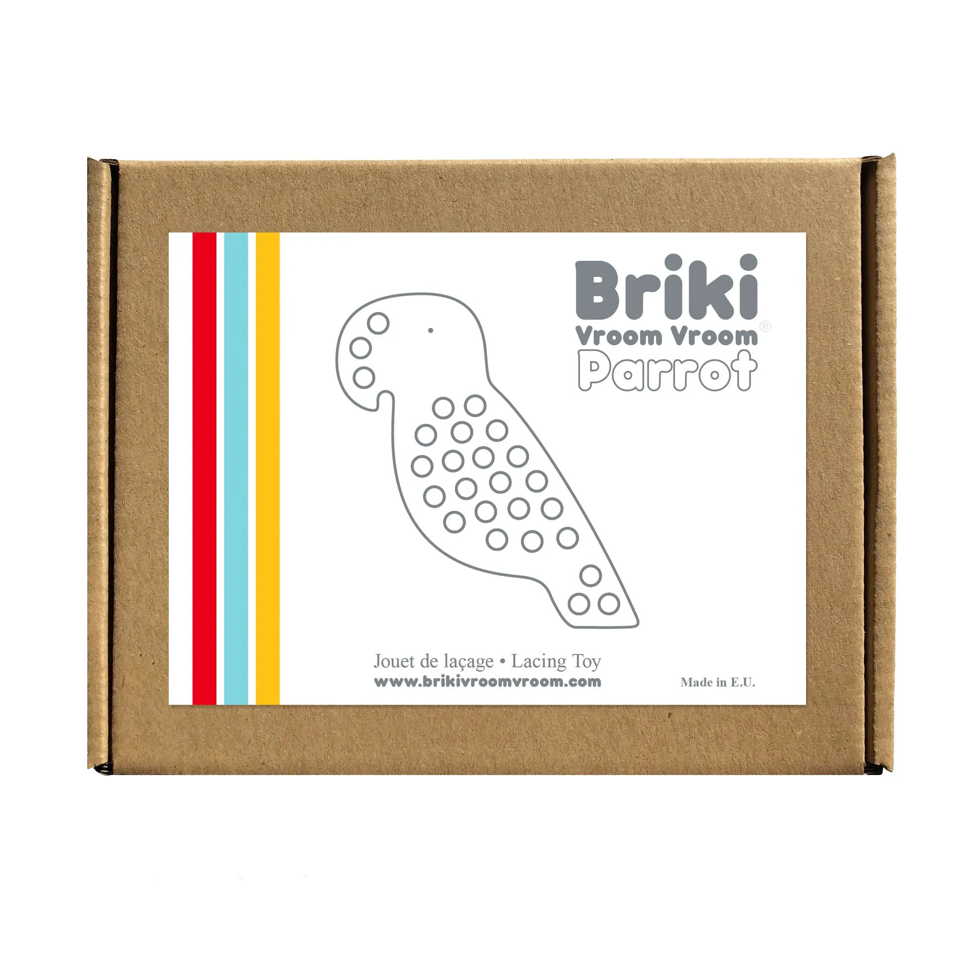 Briki Vroom Vroom Maple Lacing Toy Parrot