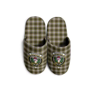 Buchanan Dress Tartan Home Slippers with Family Crest