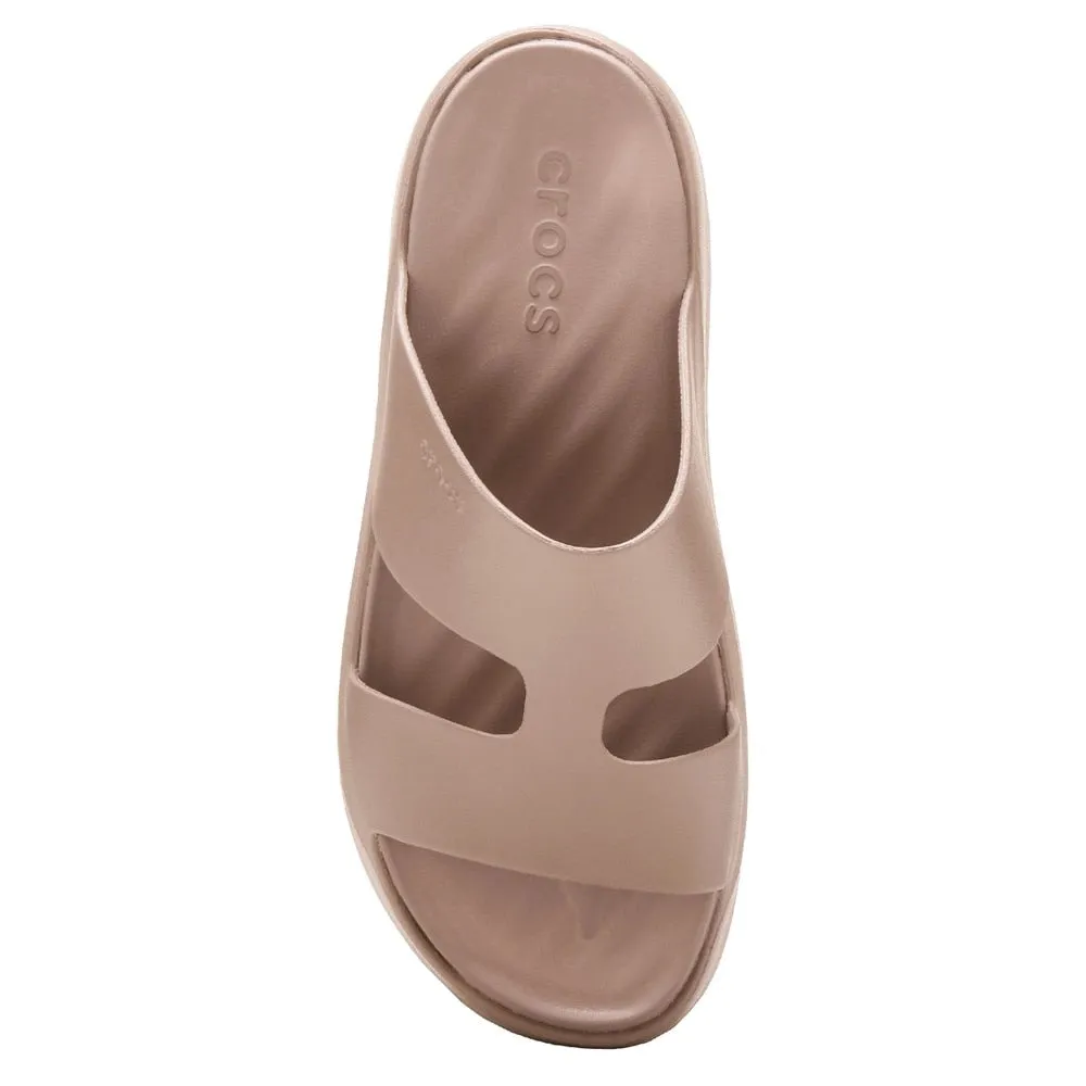 Crocs Women's H-Strap Platform Slides, Latte