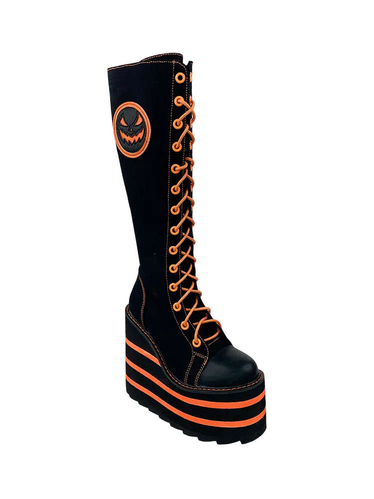 DETENTION YRU Platform boots JACKOLANTERN  BLACK ORANGE