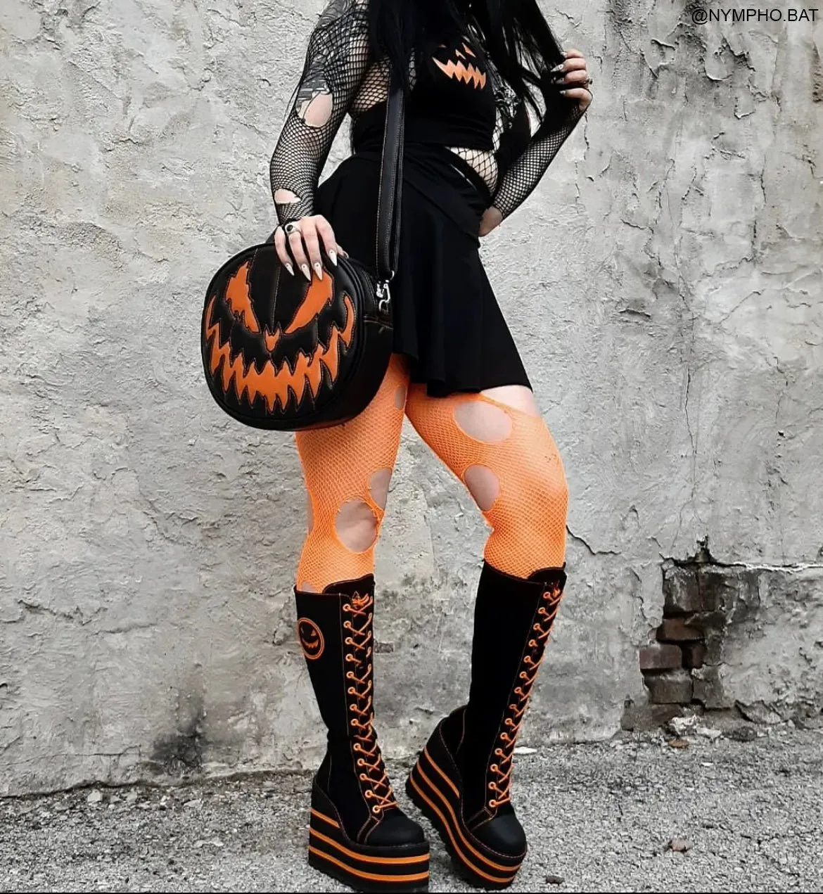 DETENTION YRU Platform boots JACKOLANTERN  BLACK ORANGE