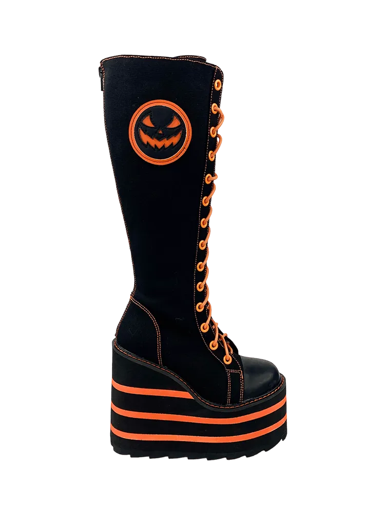 DETENTION YRU Platform boots JACKOLANTERN  BLACK ORANGE