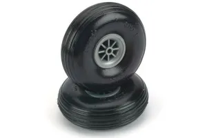 Du-Bro 82.5mm (3.25") x 29mm Treaded Lightweight Polyurethane Wheels for 4mm Axle (2 Pack)