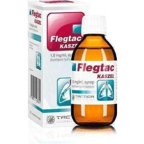 Flegtac Cough syrup 125ml, cough suppressant, Bromohexine hydrochloride