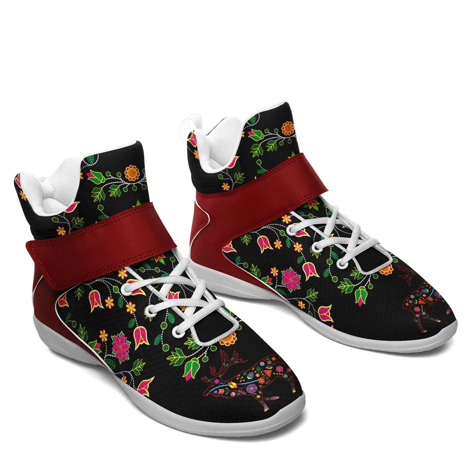 Floral Elk Ipottaa Basketball / Sport High Top Shoes - White Sole