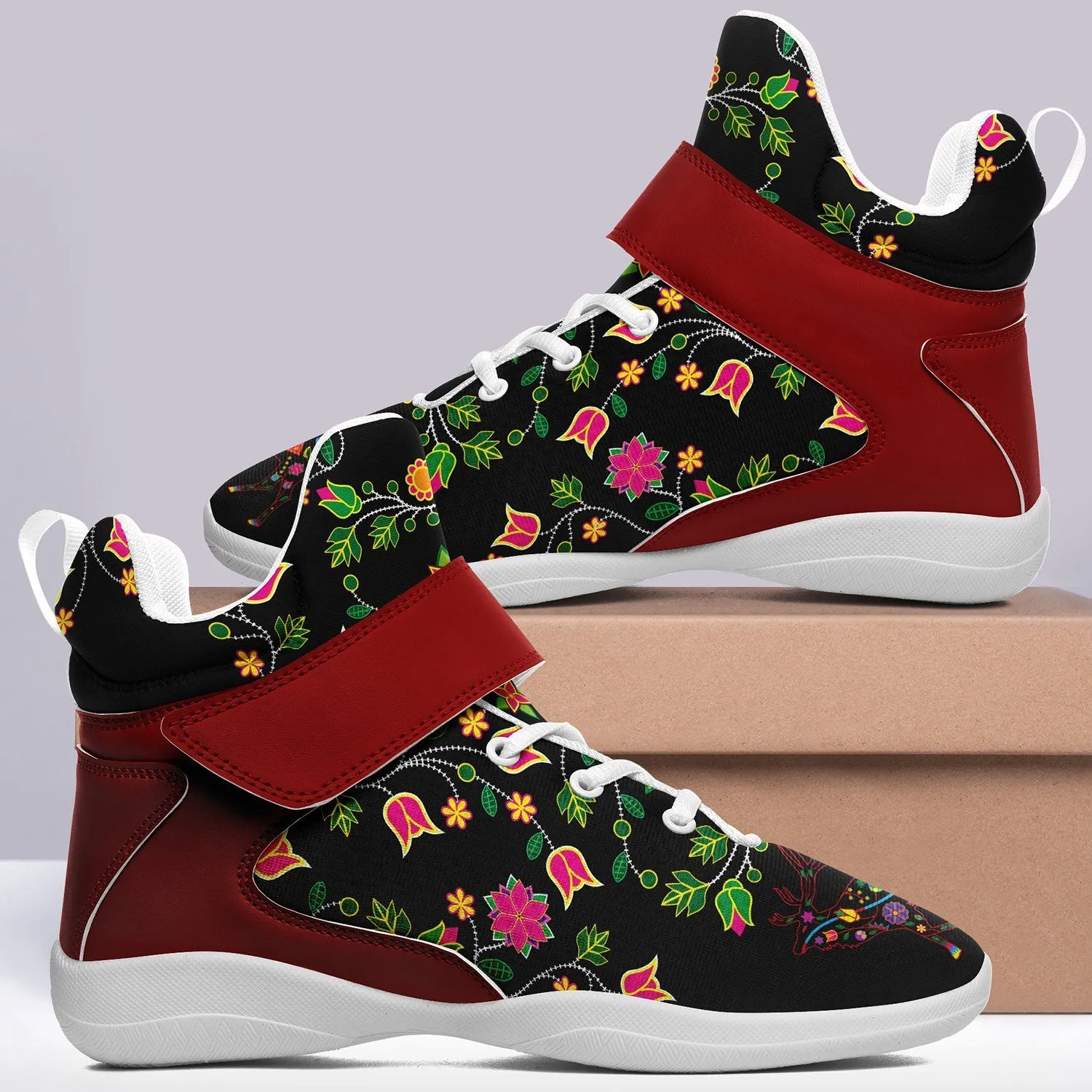 Floral Elk Ipottaa Basketball / Sport High Top Shoes - White Sole