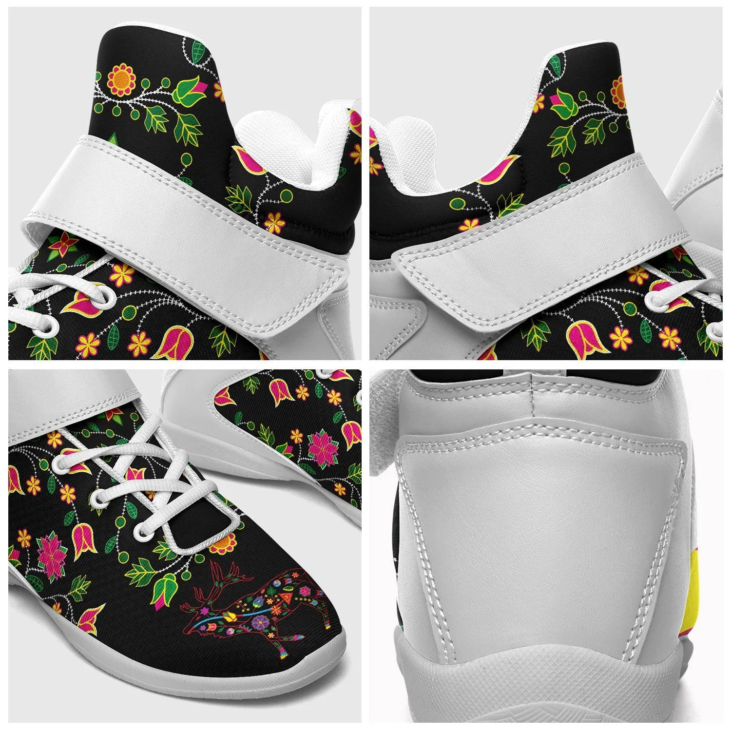 Floral Elk Ipottaa Basketball / Sport High Top Shoes - White Sole