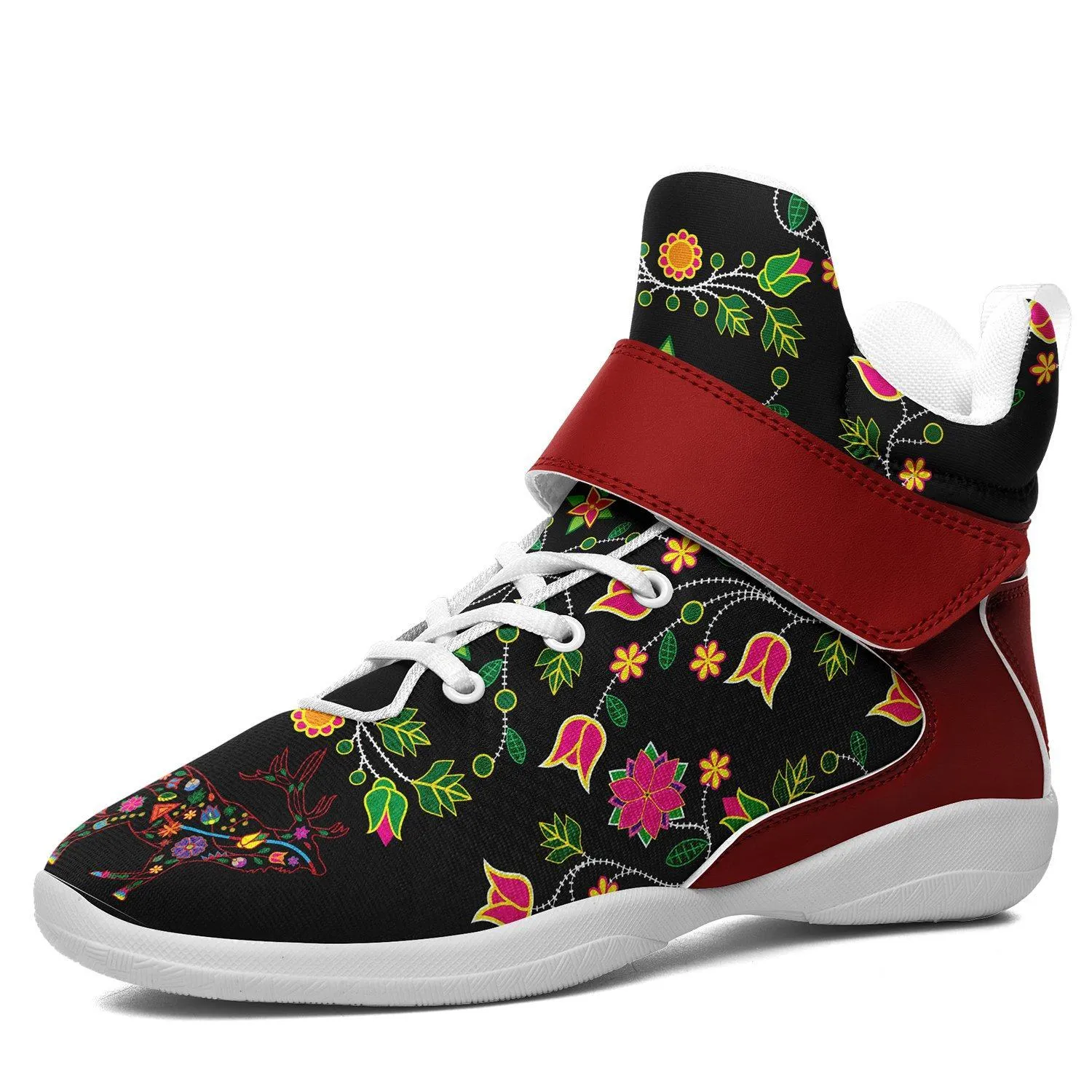 Floral Elk Ipottaa Basketball / Sport High Top Shoes - White Sole