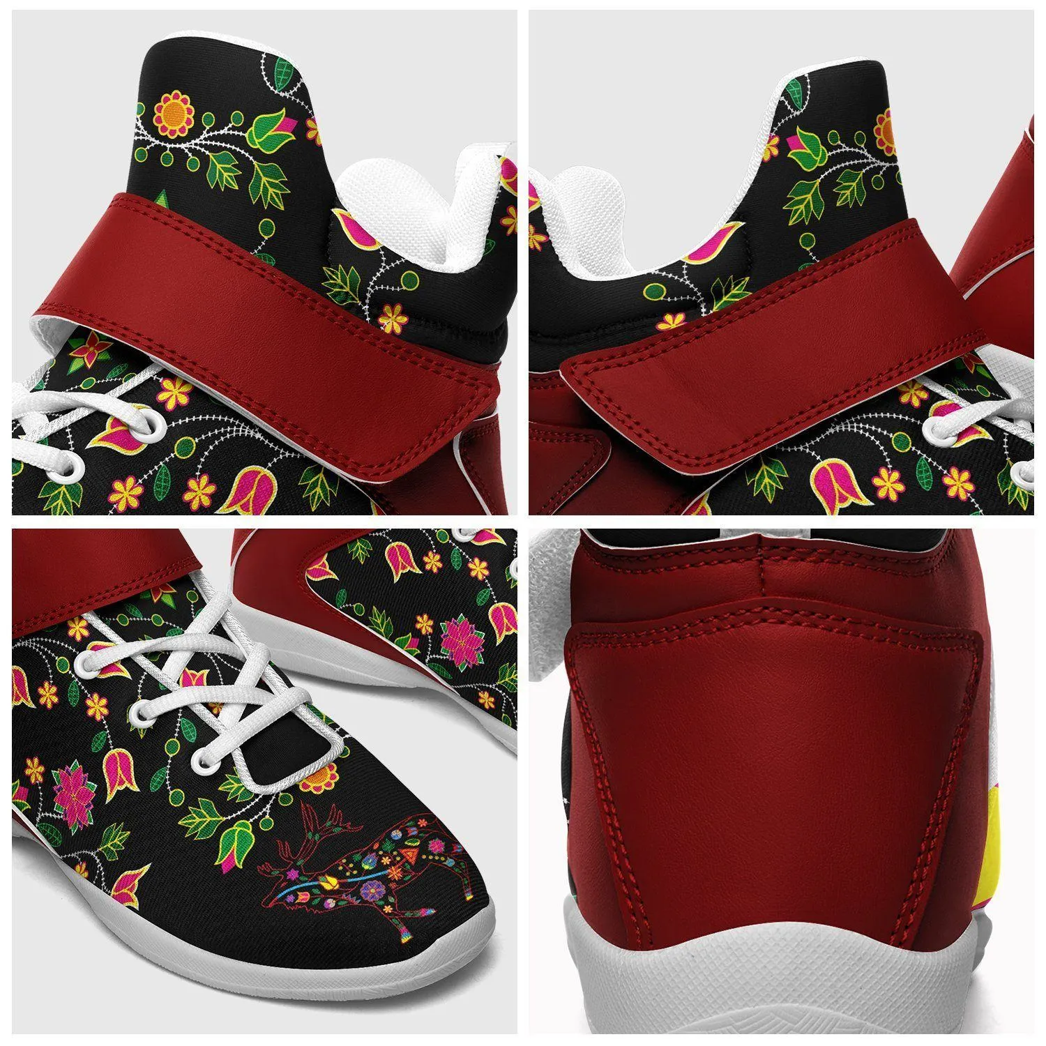 Floral Elk Ipottaa Basketball / Sport High Top Shoes - White Sole