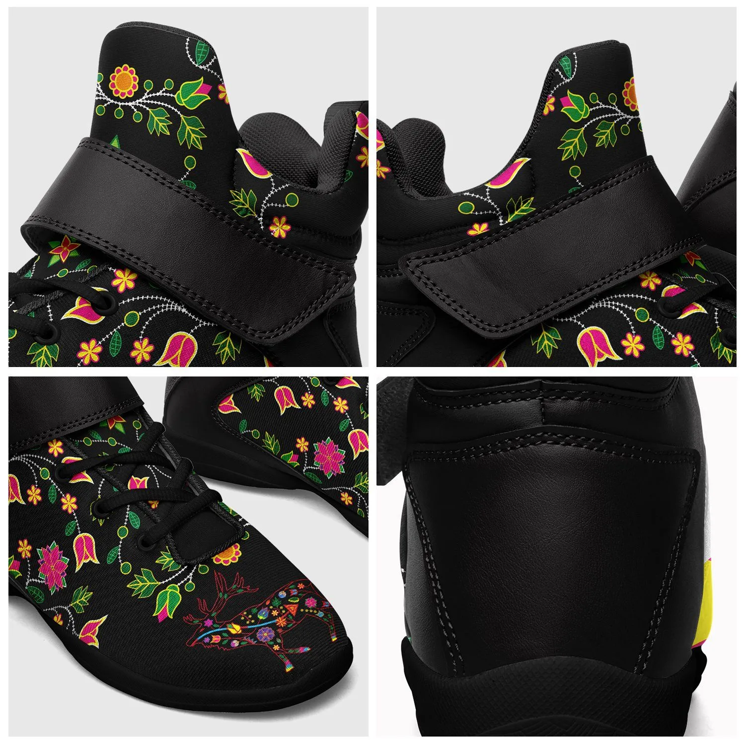 Floral Elk Kid's Ipottaa Basketball / Sport High Top Shoes