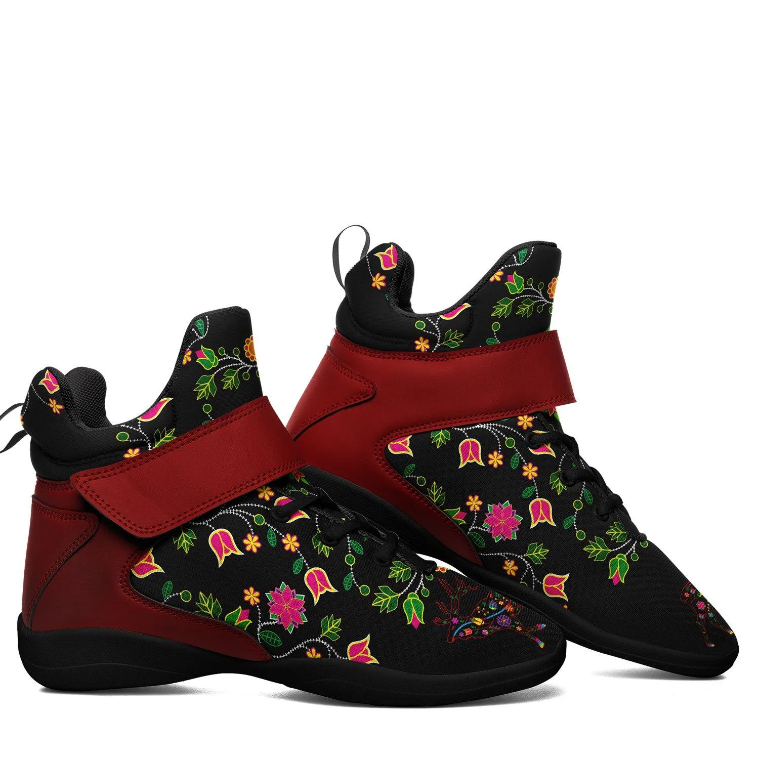 Floral Elk Kid's Ipottaa Basketball / Sport High Top Shoes