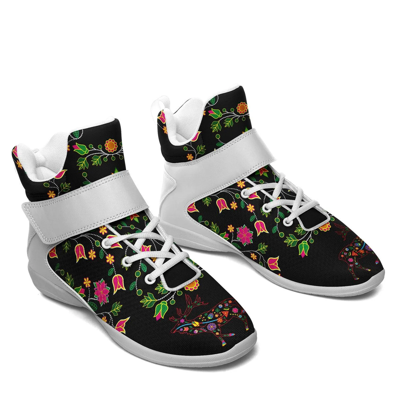 Floral Elk Kid's Ipottaa Basketball / Sport High Top Shoes