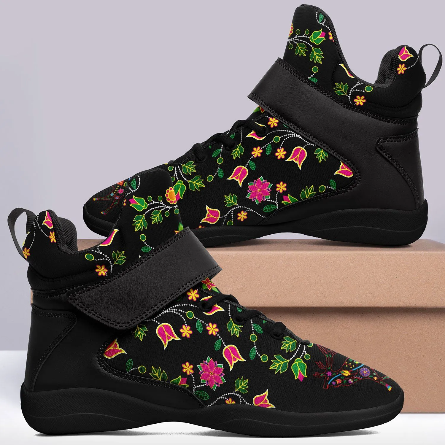 Floral Elk Kid's Ipottaa Basketball / Sport High Top Shoes