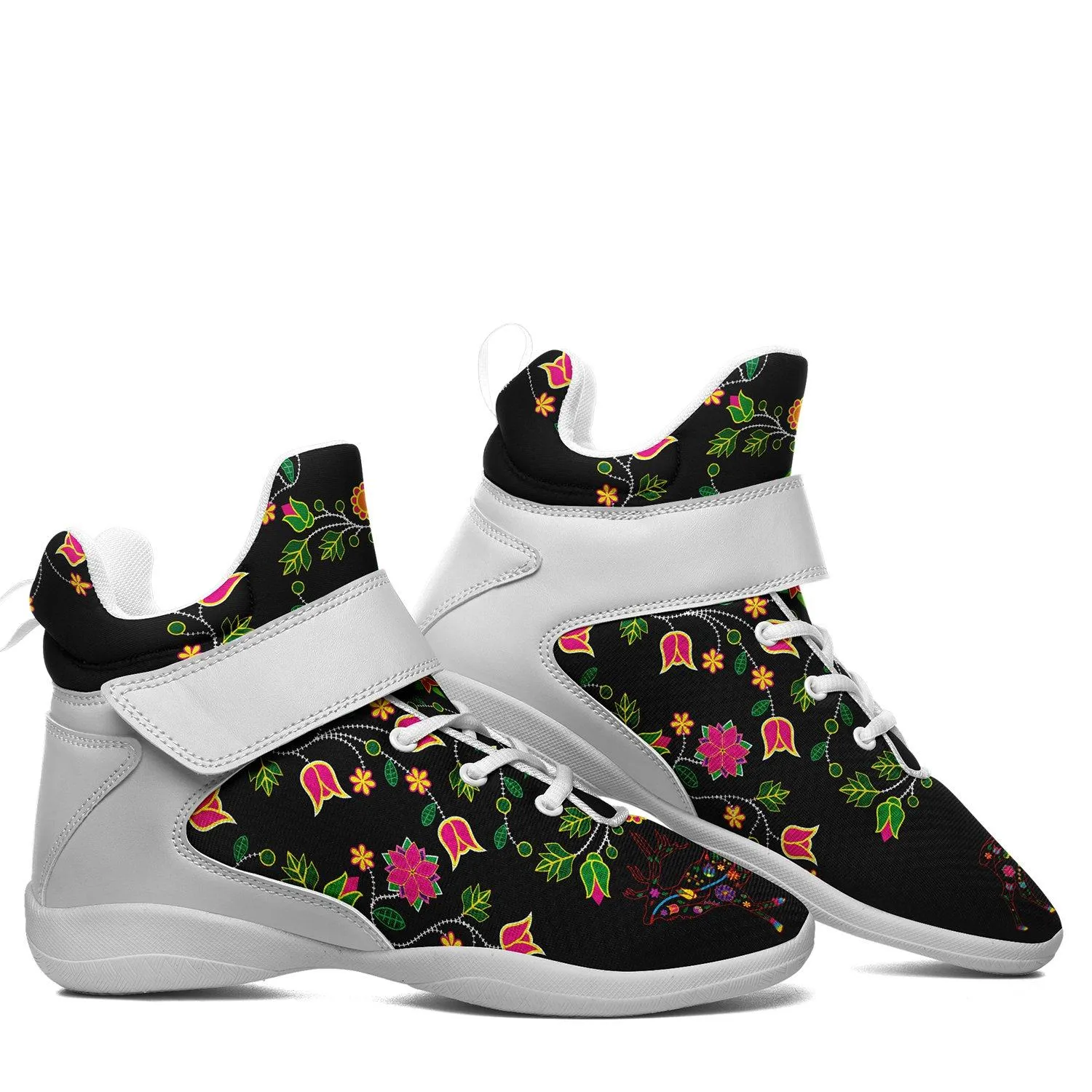 Floral Elk Kid's Ipottaa Basketball / Sport High Top Shoes