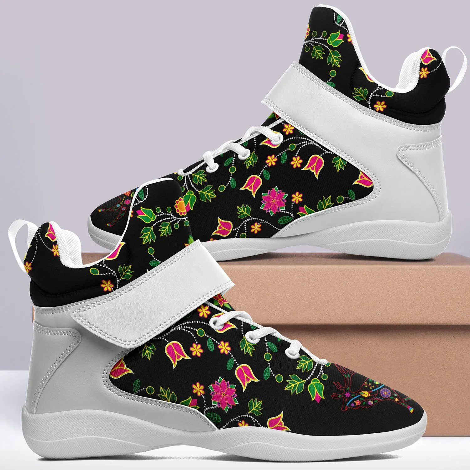 Floral Elk Kid's Ipottaa Basketball / Sport High Top Shoes