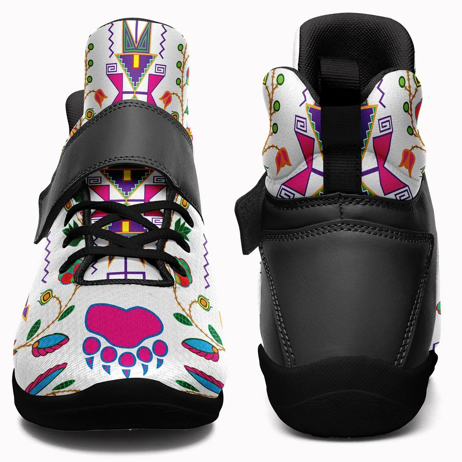 Geometric Floral Fall White Ipottaa Basketball / Sport High Top Shoes