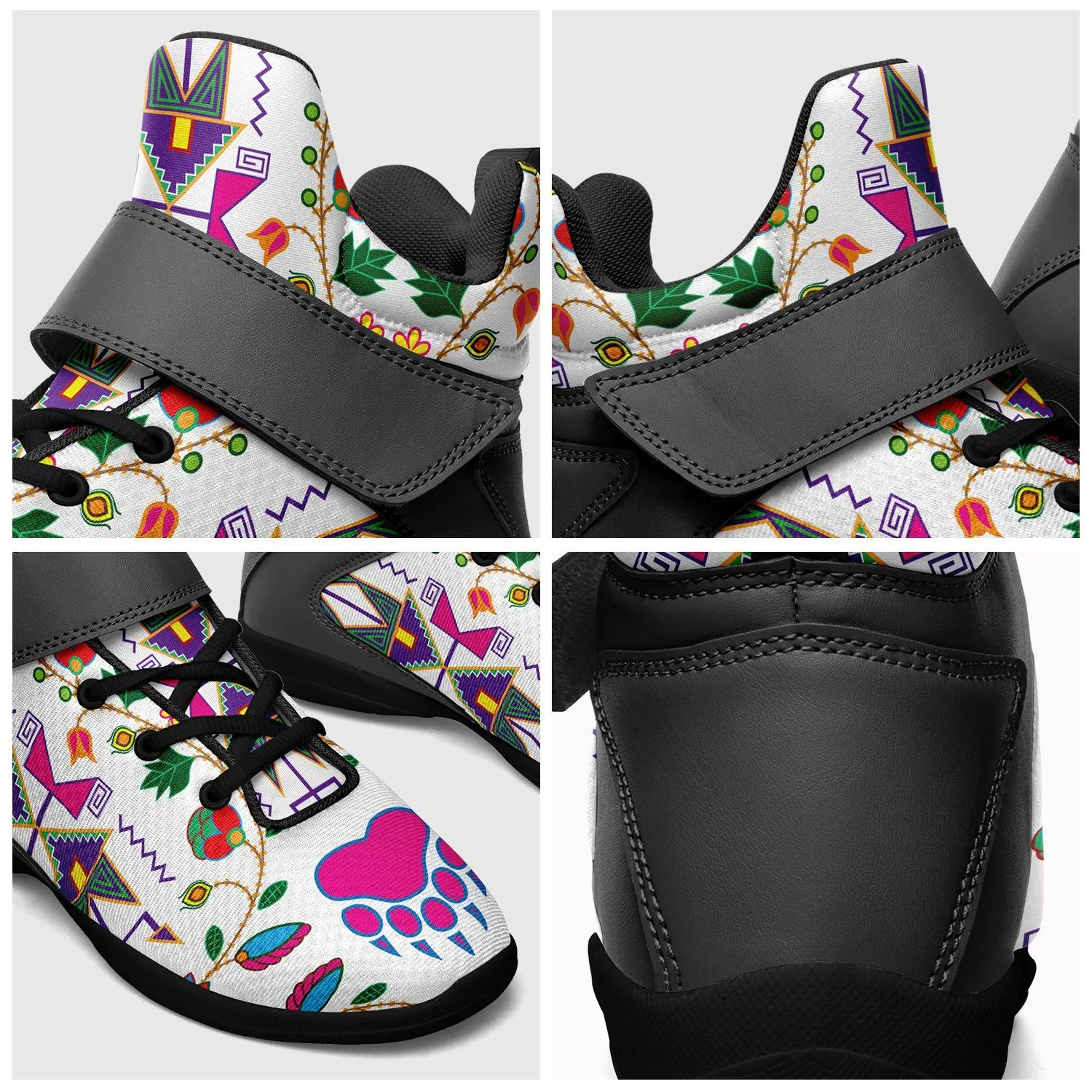 Geometric Floral Fall White Ipottaa Basketball / Sport High Top Shoes