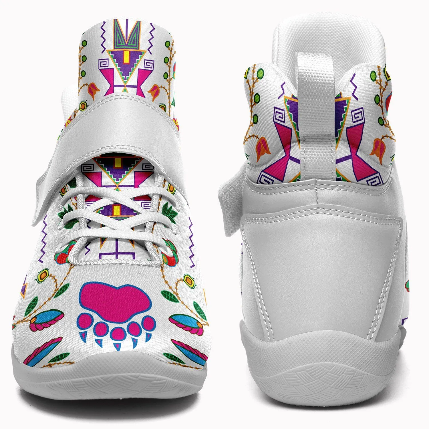 Geometric Floral Fall White Ipottaa Basketball / Sport High Top Shoes