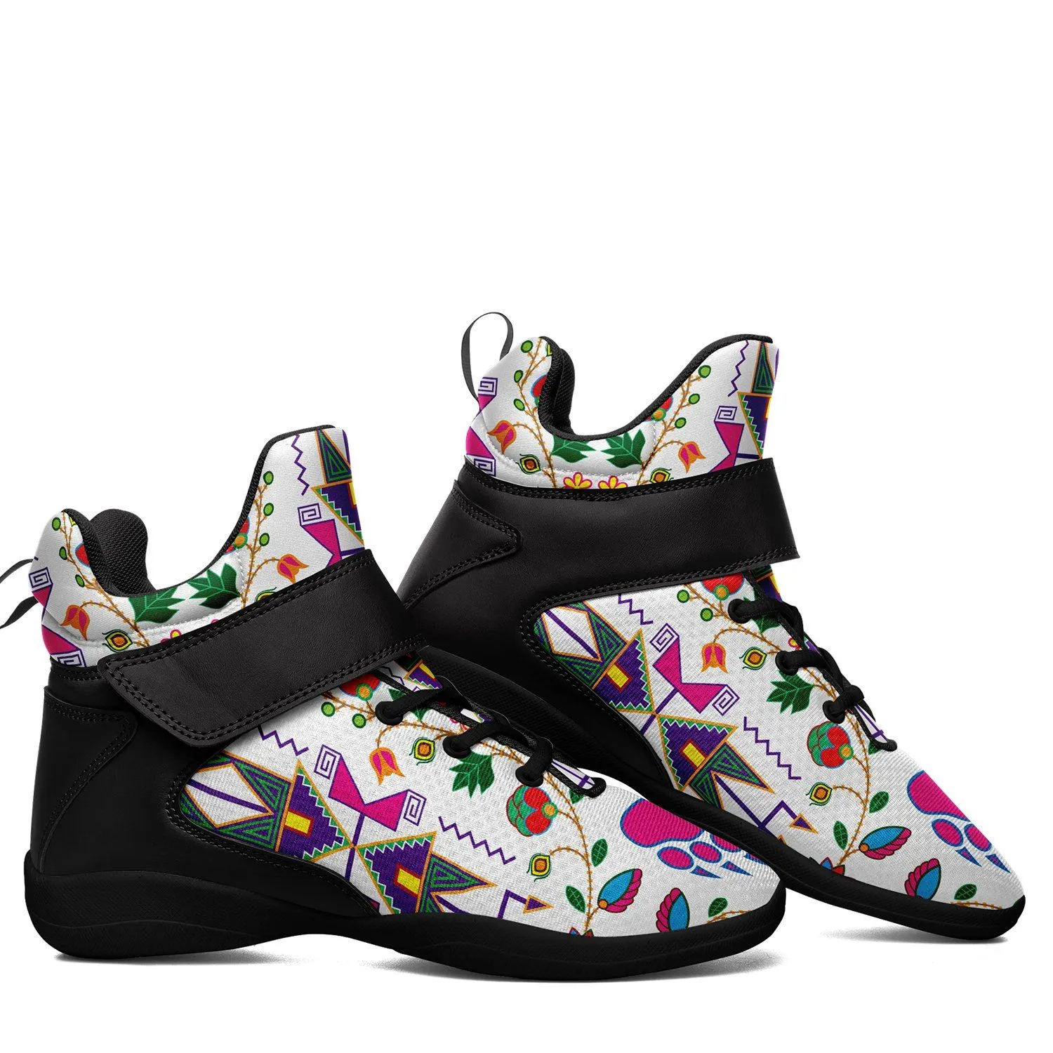 Geometric Floral Fall White Ipottaa Basketball / Sport High Top Shoes