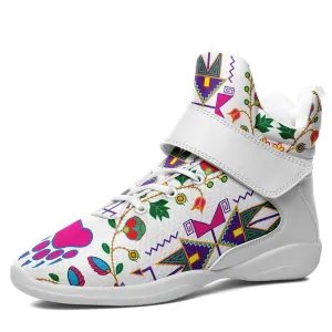 Geometric Floral Fall White Kid's Ipottaa Basketball / Sport High Top Shoes