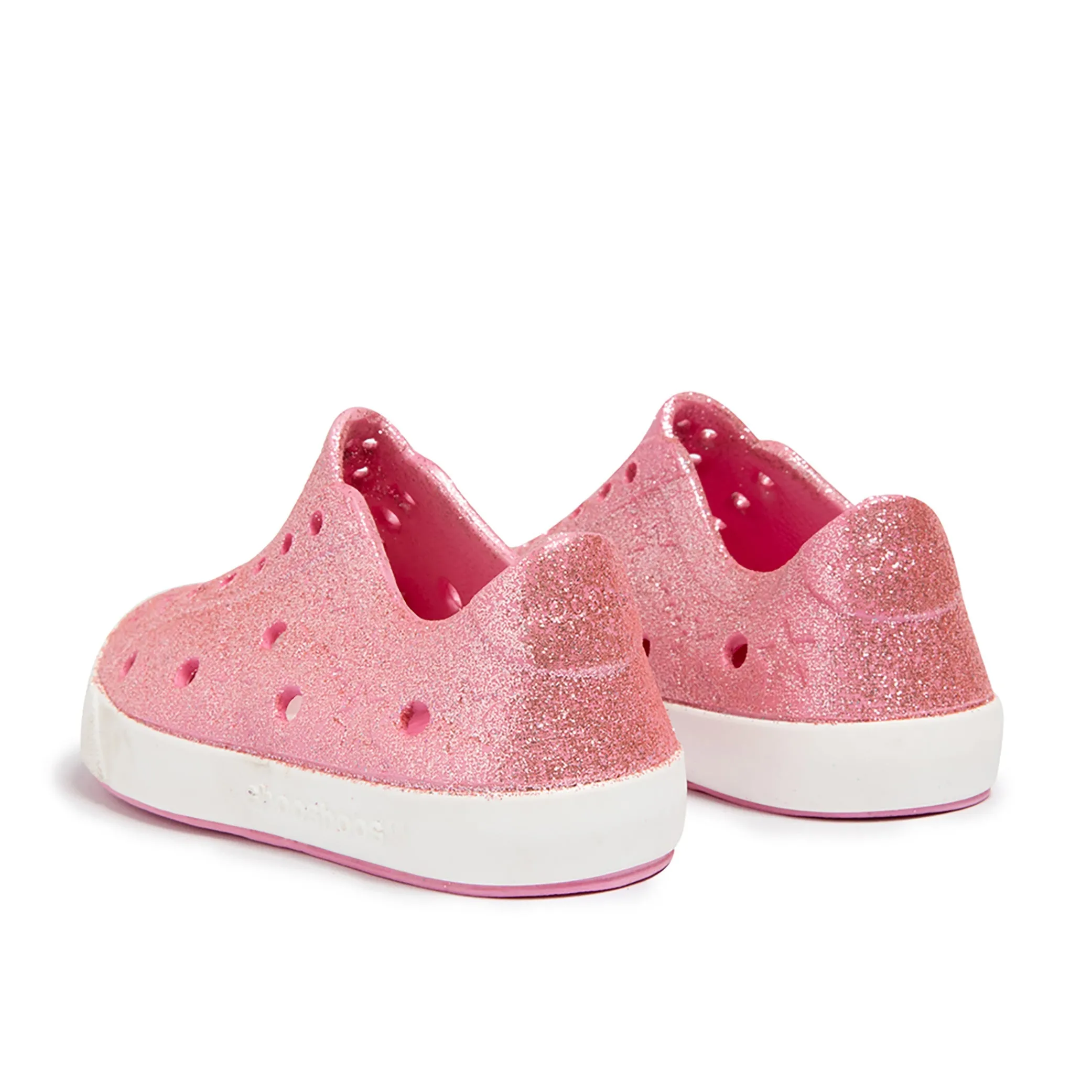 Girls Perforated Slip On Water Sneakers in Pink Glitter - Prism