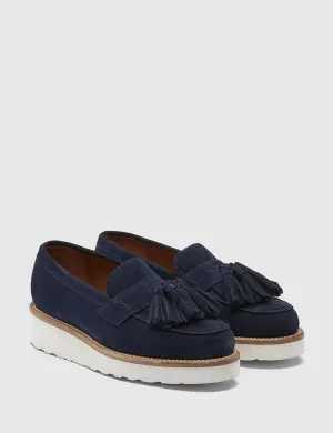 Grenson Womens Clara Suede Loafer - Navy