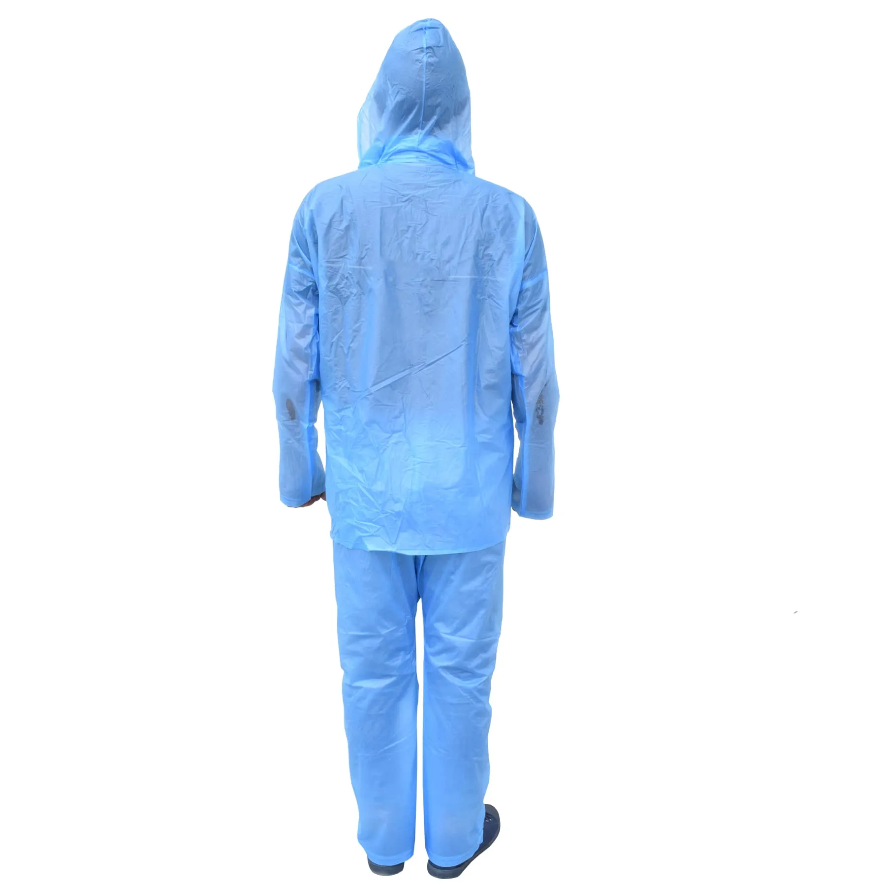 Heart Home PVC Raincoat with Adjustable Hood for Men & Women (Blue) 54HH4142.