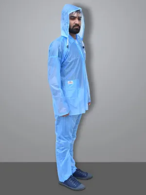 Heart Home PVC Raincoat with Adjustable Hood for Men & Women (Blue) 54HH4142.