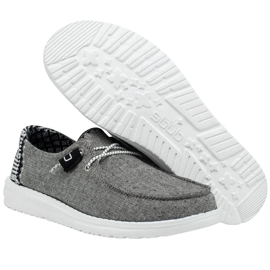 Hey Dude Girls Wendy Chambray Onyx Slip On Shoes 130124203