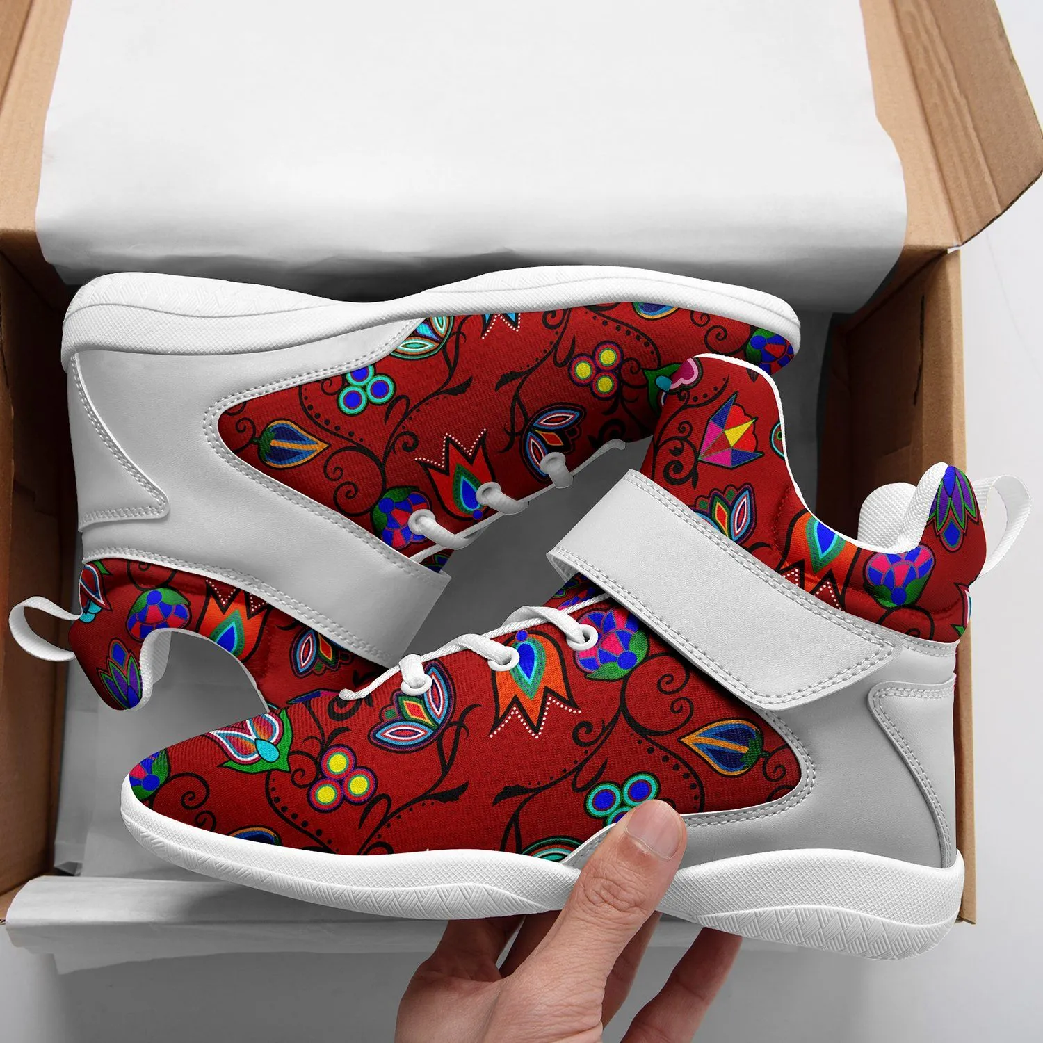 Indigenous Paisley Dahlia Ipottaa Basketball / Sport High Top Shoes