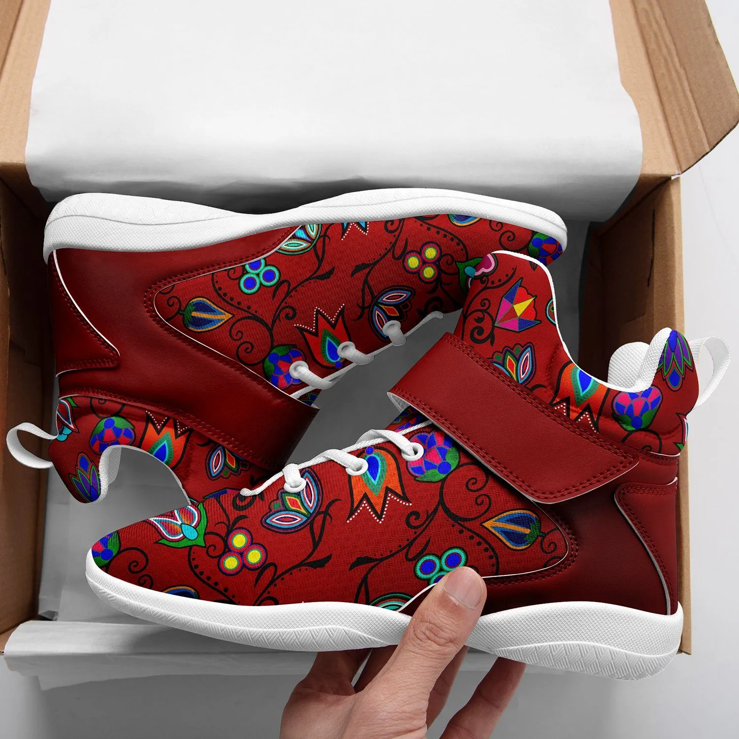 Indigenous Paisley Dahlia Ipottaa Basketball / Sport High Top Shoes