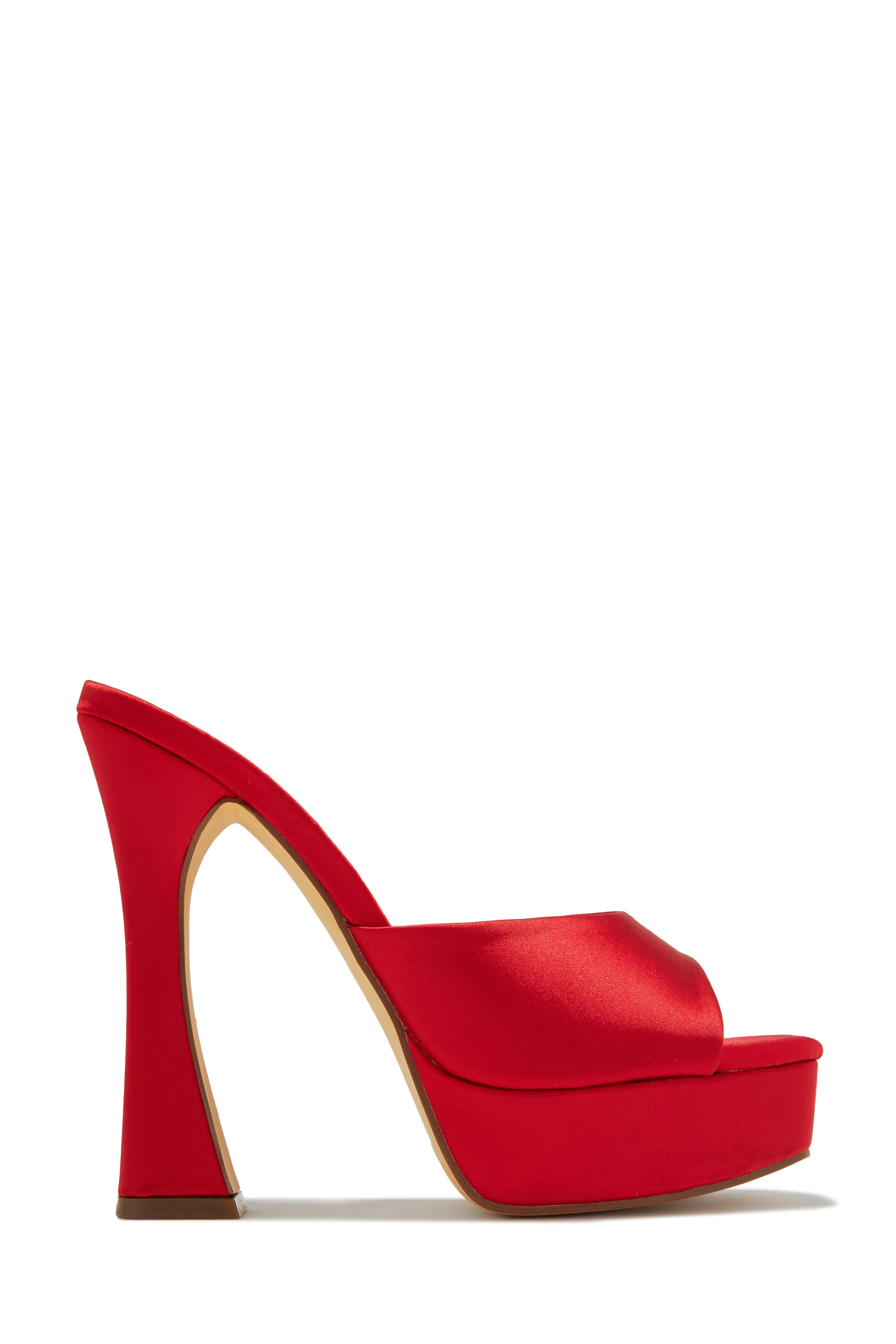 Kiani Platform High Heel Mules - Red