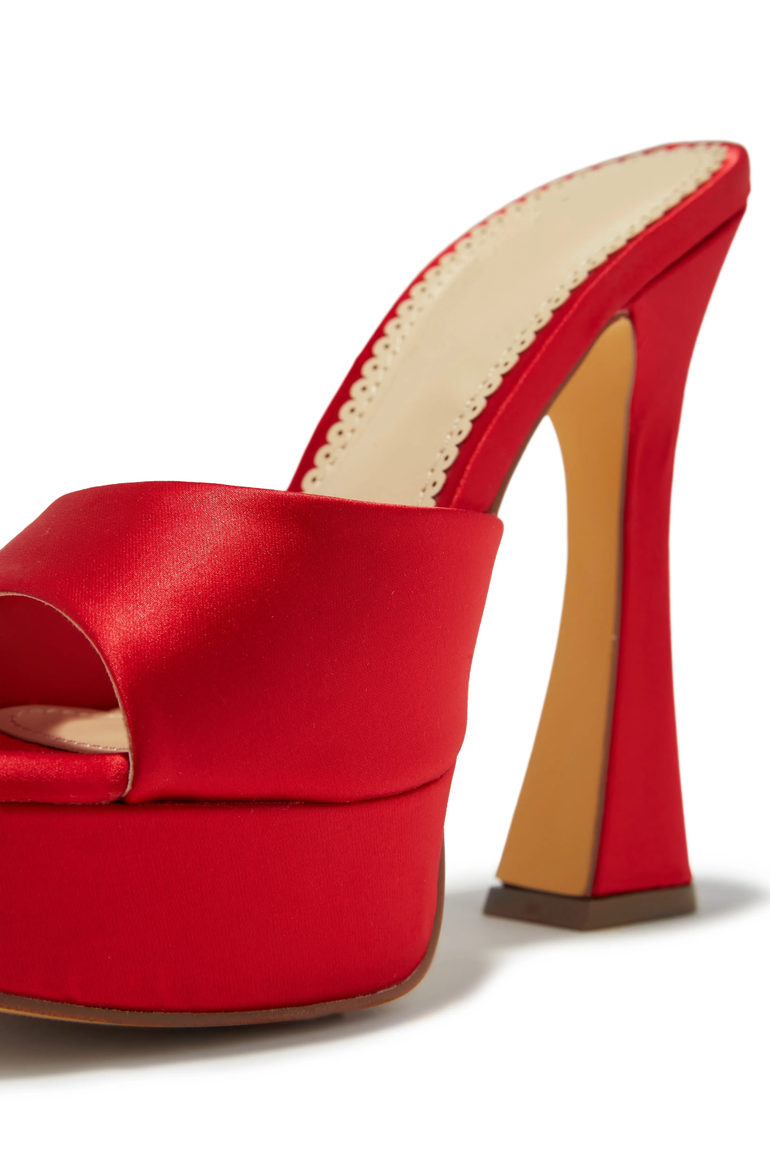 Kiani Platform High Heel Mules - Red