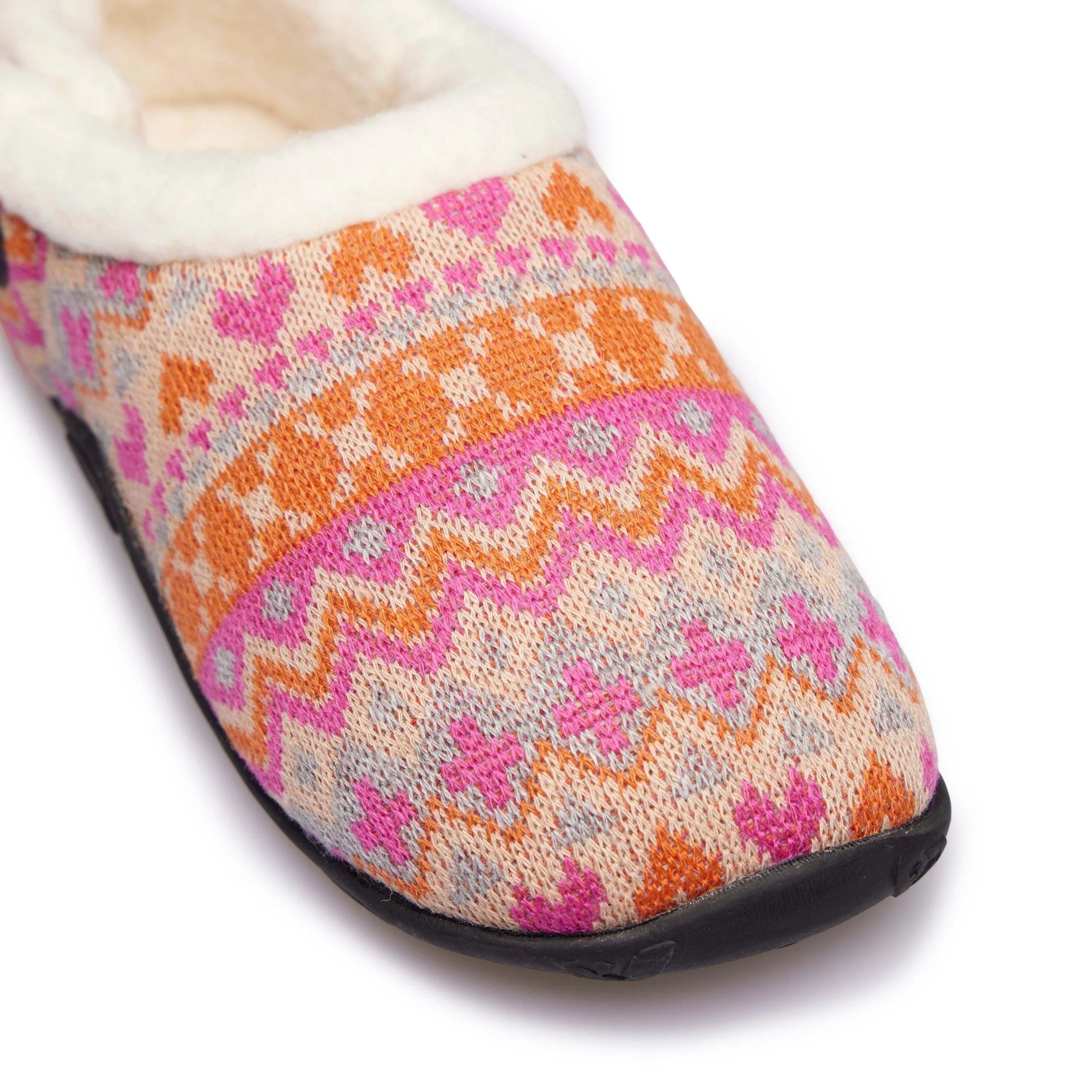 Layla - Orange Pink Knit Nordic Women's Slippers