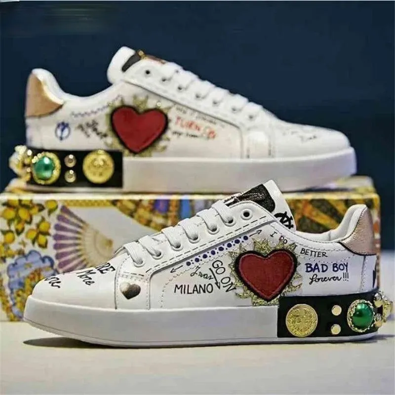 LovelyRLovely Real Letter Riveted Graffiti Shoes