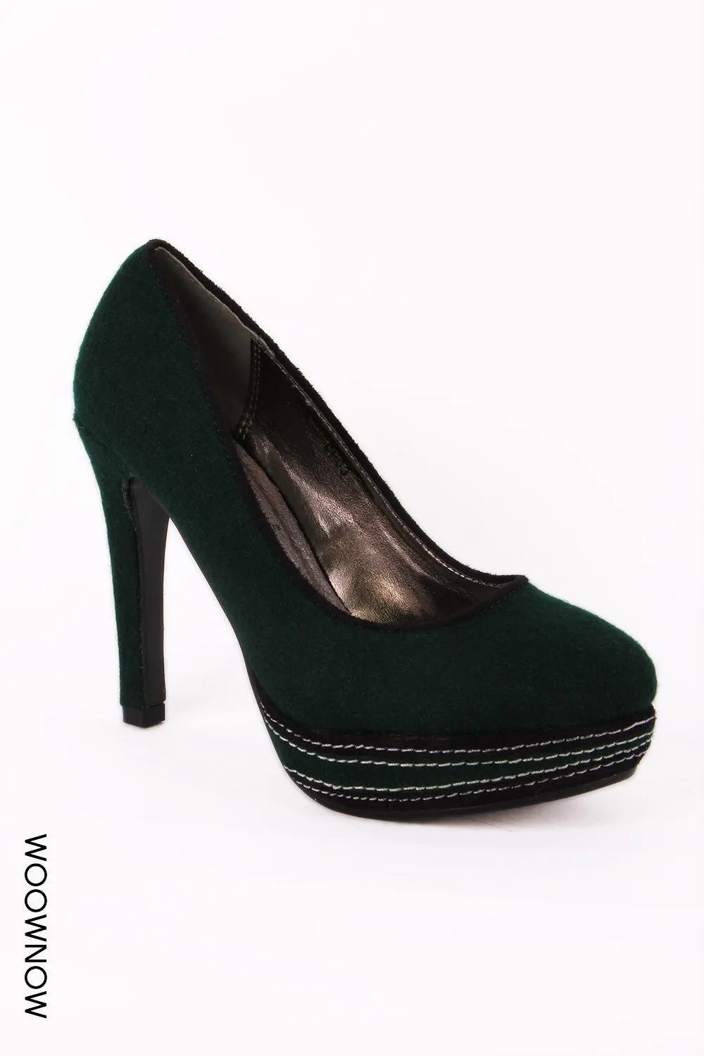 Madison Smart Felt Heeled Court Shoes