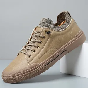 Men's Casual Leather Soft Sole Breathable Bean Shoes