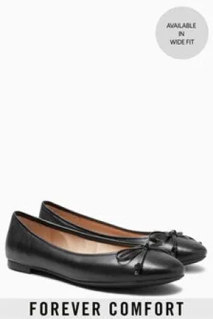 Next Black Girls / Womens Flat Ballerina Shoes