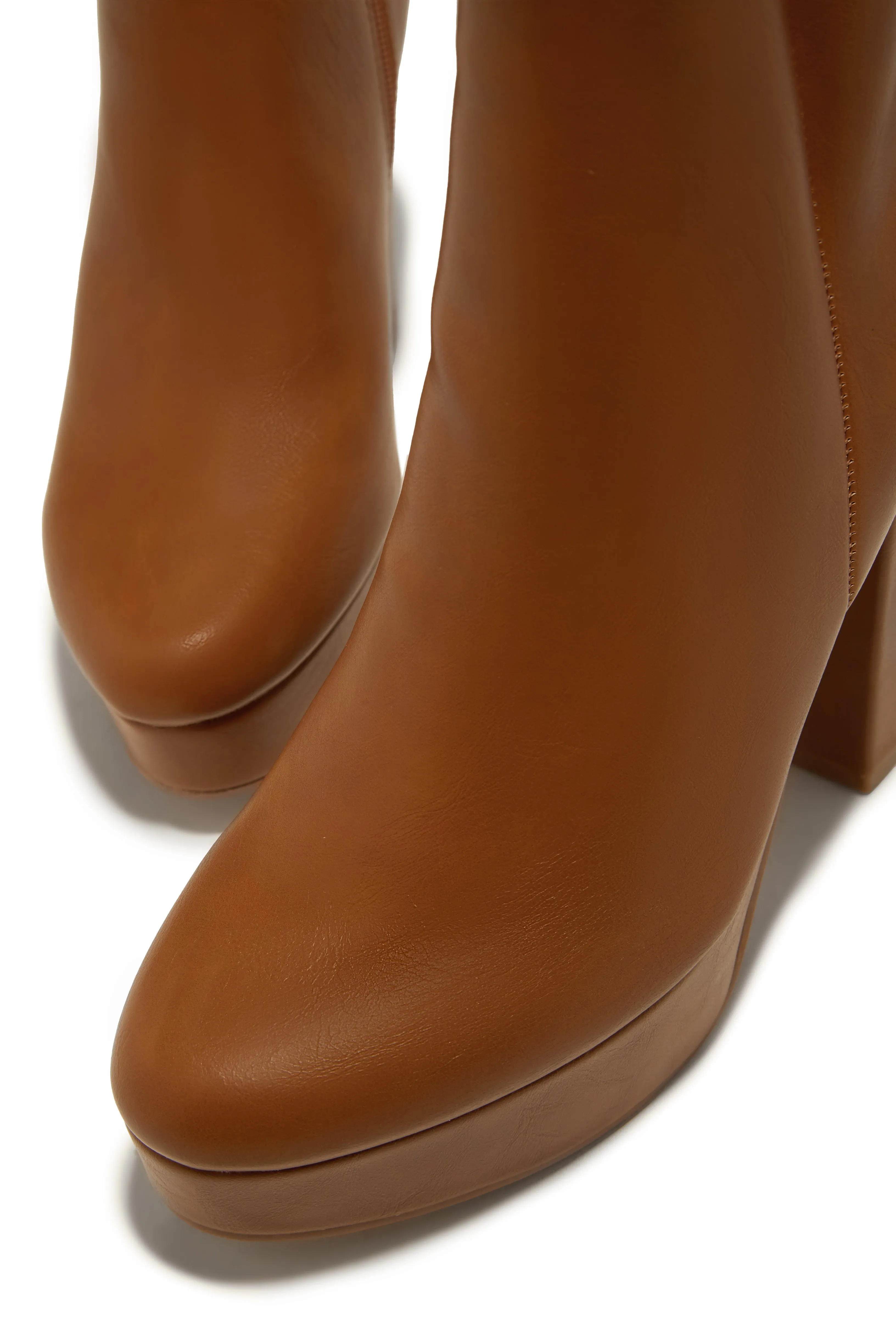 Oaklynn Platform Ankle Boots - Tan