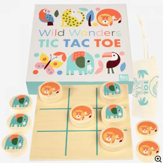 Rex London Wild Wonders wooden tic-tac-toe