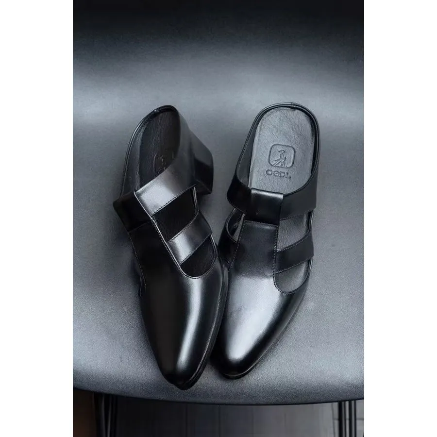 RomanLux Genuine Leather Stylish Business Slippers