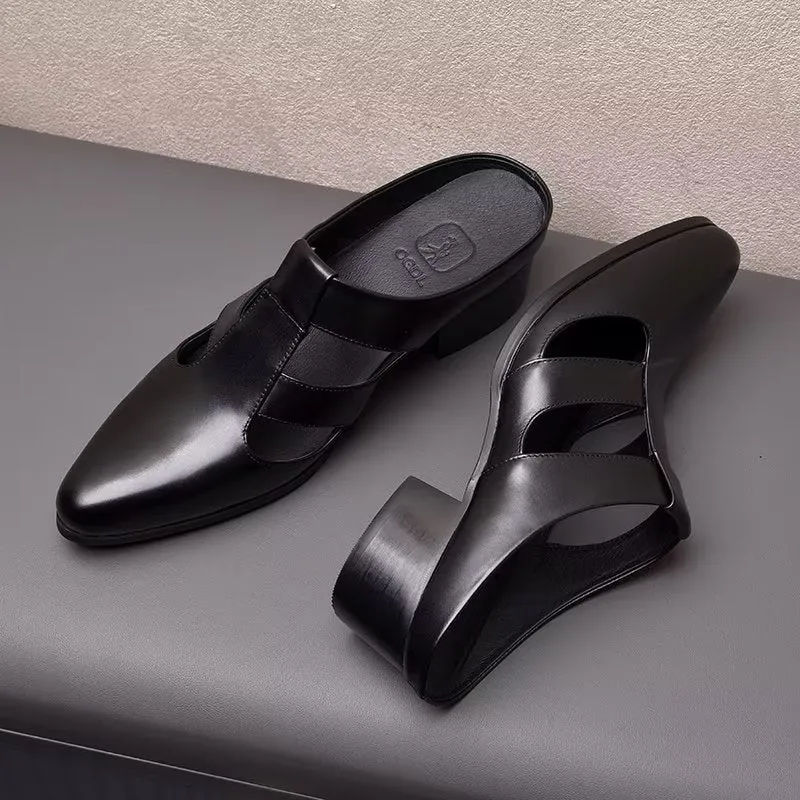 RomanLux Genuine Leather Stylish Business Slippers