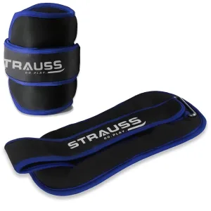 Strauss Ankle Weights for Exercise & Fitness|Adjustable Round Belt Design | Leg Weights for Strength Training, Walking Running, Jogging,Exercise & Gym Workout| Comfortable & Durable | (2 Kg Blue Pair)