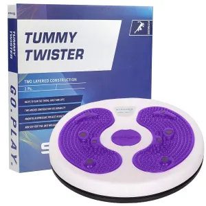 Strauss Tummy Twister | Tummy Trimmer, Abs Roller & Body Toner for Men & Women | Fat Burner Slimming Machine with Non-Slip Surface | Ideal Exercise Equipment For Home,(White/Purple)